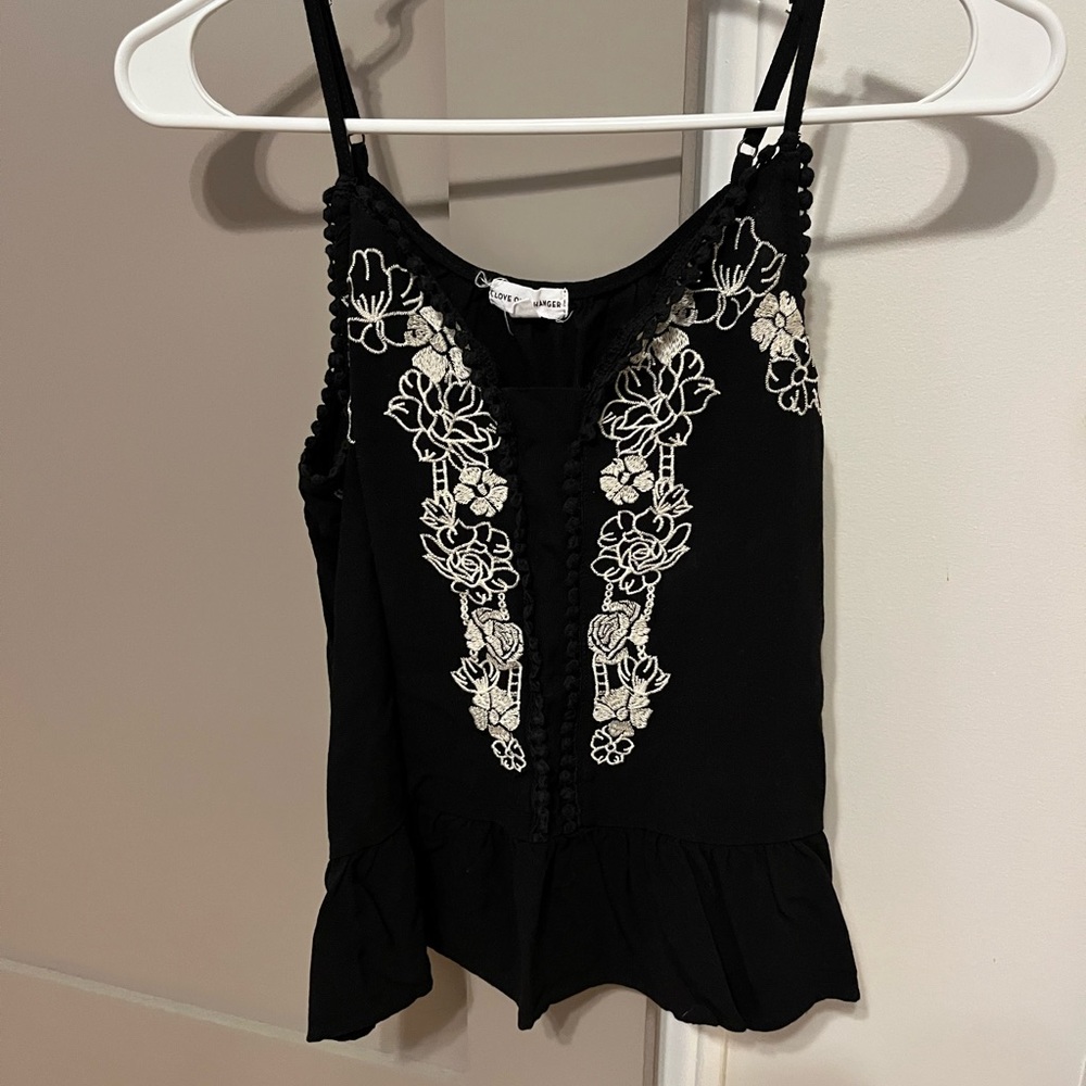 Black Floral Tank